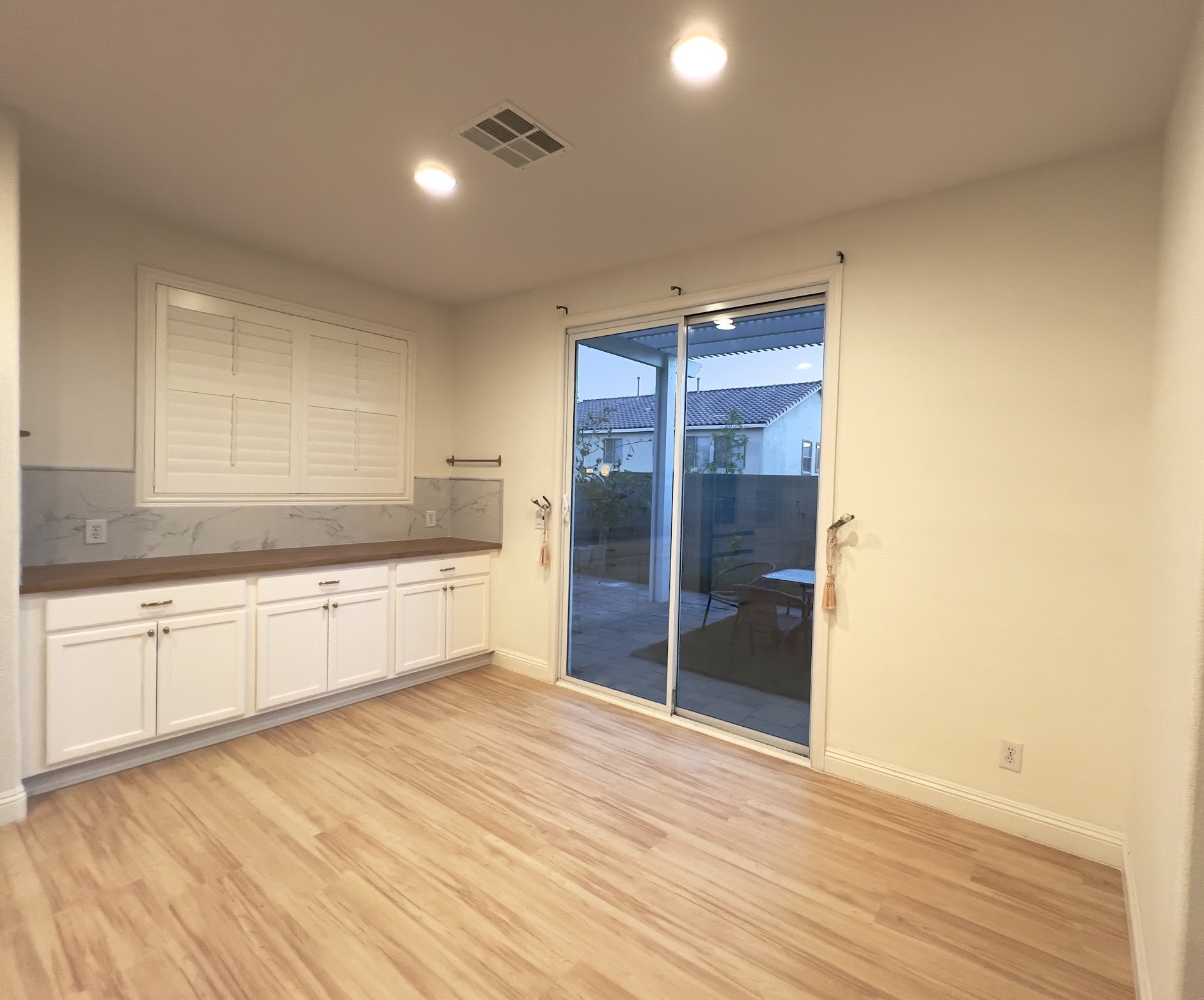 Kitchen remodel with new flooring and cabinets